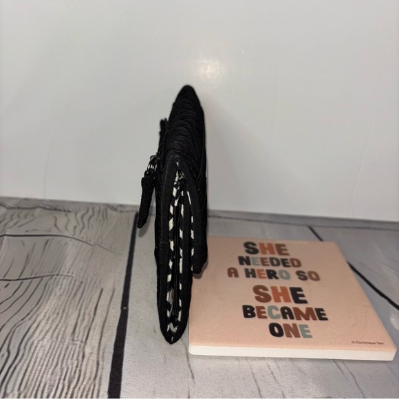 Vera Bradley Euro Wallet Classic Black Quilted Microfiber - Picture 4 of 7